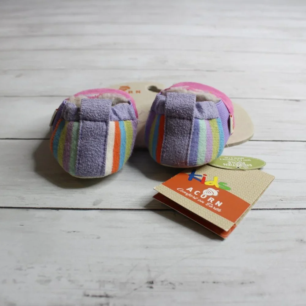 Acorn Baby Girl's Suede Leather Size 6-12 Months Sheepskin Wool Birds
